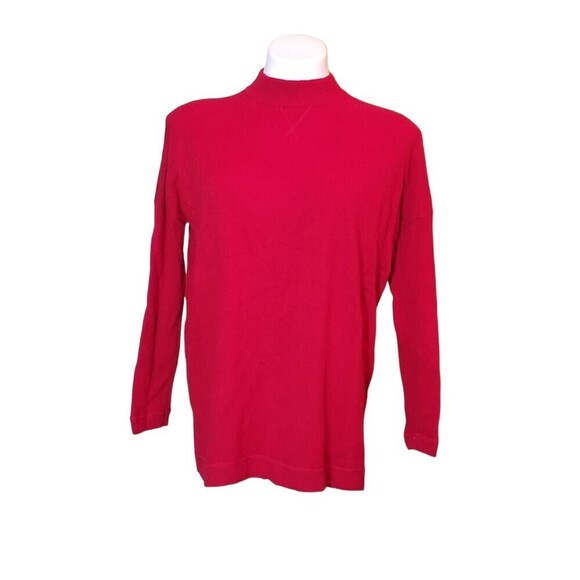 J Jill Womens Cashmere Long Sleeve Mock Neck Pullover Knit Sweater Red Size XS - Picture 1 of 8